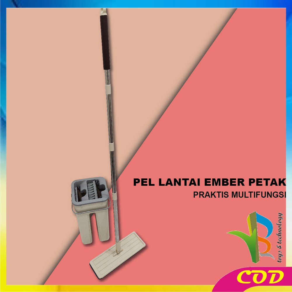 RB-C527 Pel Lantai Ember Petak Praktis Multifungsi / Kain Pel Pembersih Lantai / Mop Scratch Flat With Bucket