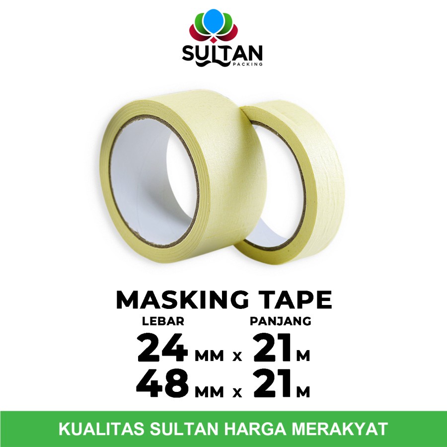 Masking Tape Lakban Kertas Isolasi Kertas Rusfet termurah satuan