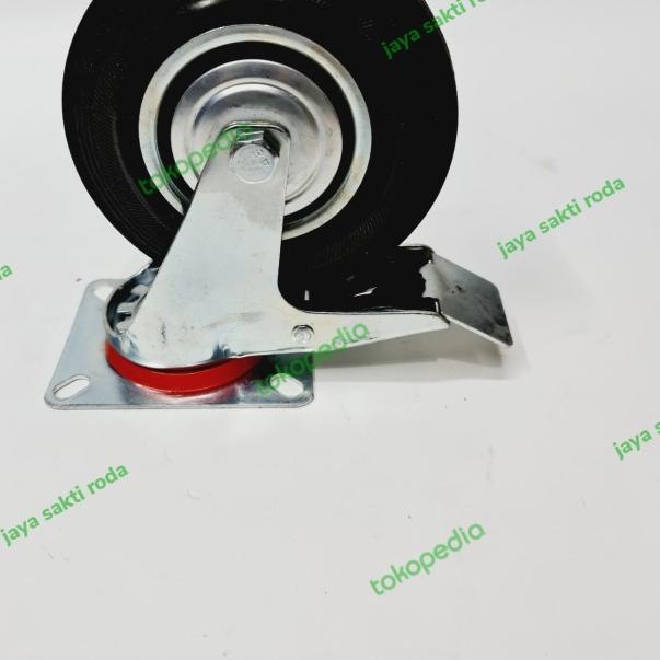 Roda Troli Grobak Karet 8 inch ( Rem )