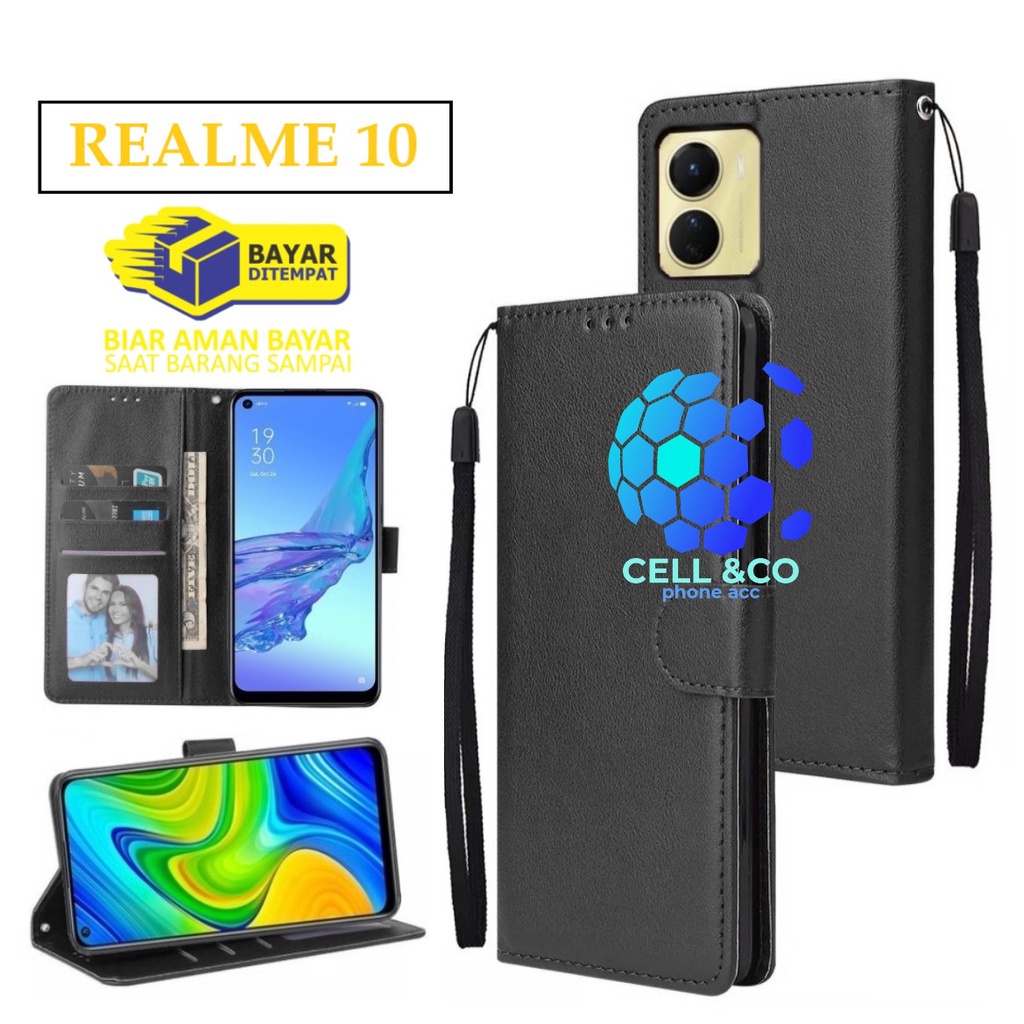 Flip cover NEW REALME 10 2022 TERBARU Flip case buka tutup kesing hp casing flip case leather wallet