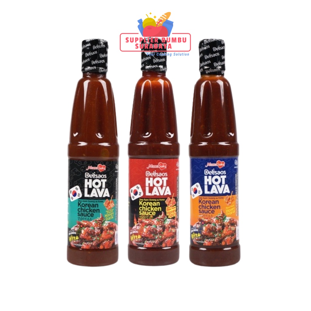 MamaSuka Delisaos Hot Lava Korean Chicken Sauce Original Spicy Garlic / Saus Ayam Goreng Ala Korea Yangnyeom 320g