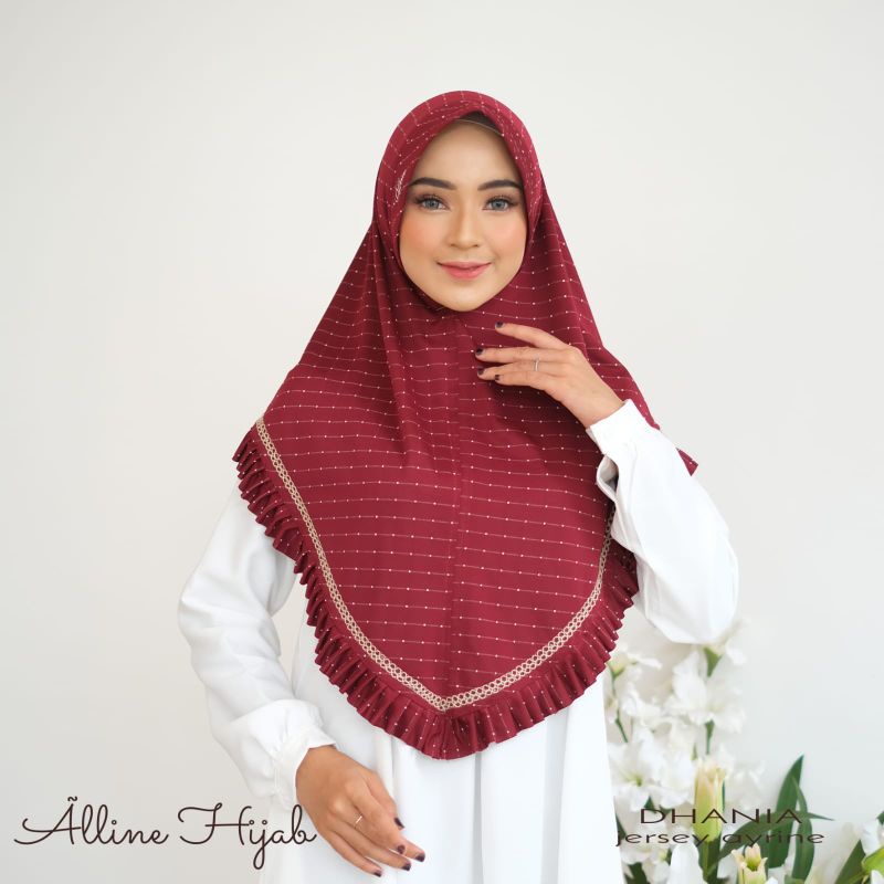 [ Ori Alline ] DHANIA••hijab pet rempel••hijab instan jersey ayrine