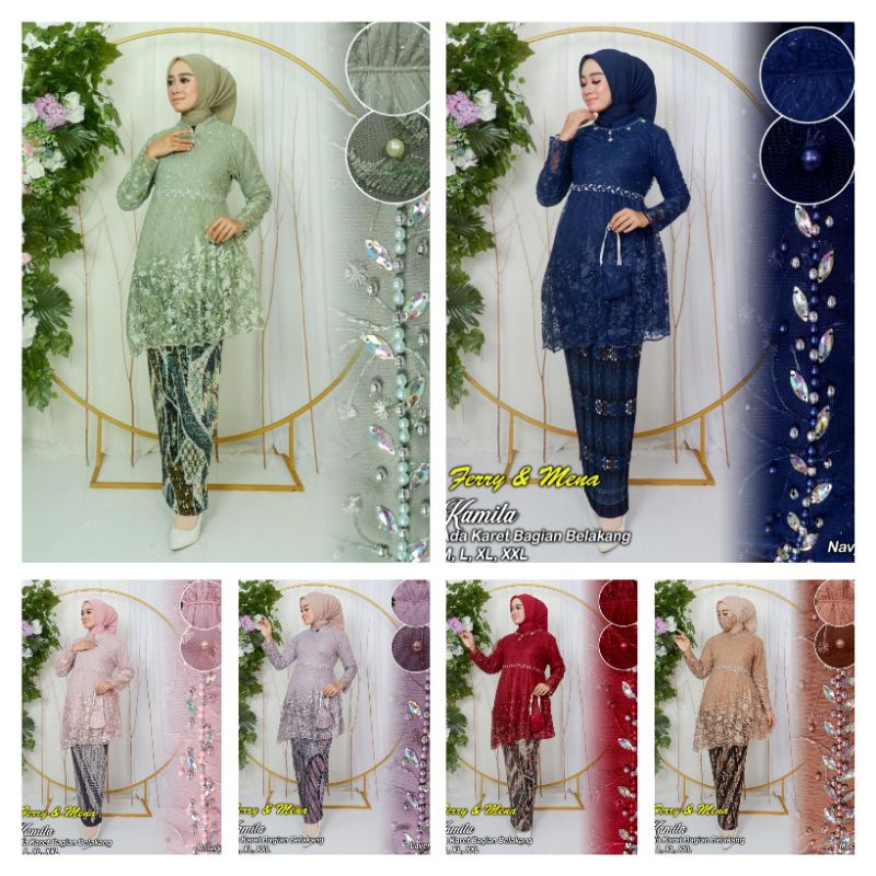 stelan kebaya tunik Kamila FM / kebaya modern / kebaya busui / kebaya muslim / kebaya murah / kebaya