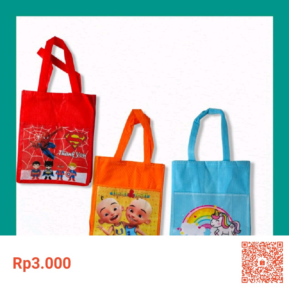 

Tas Ultah uk kotak Bento / Tas Ulang Tahun / Goodie Bag BISA BELI SATUAN READY STOCK