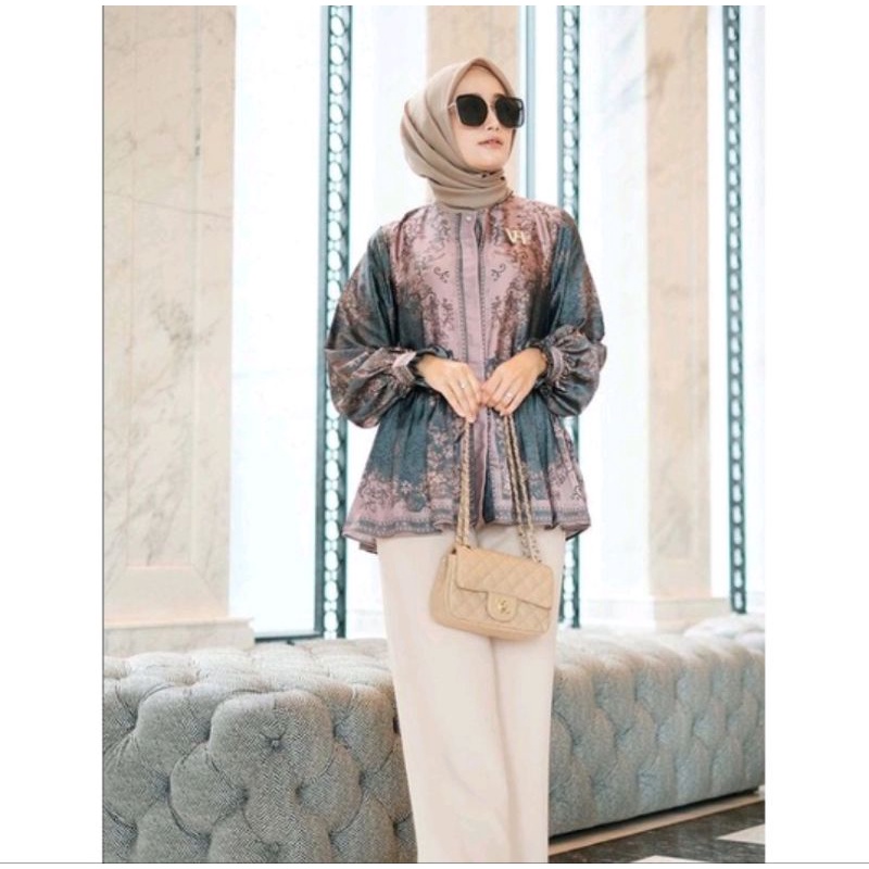 READY TDJ Blouse Oscar Teal -  S M L XL XXL Tudejul Vanilla Hijab Vanillahijab VH
