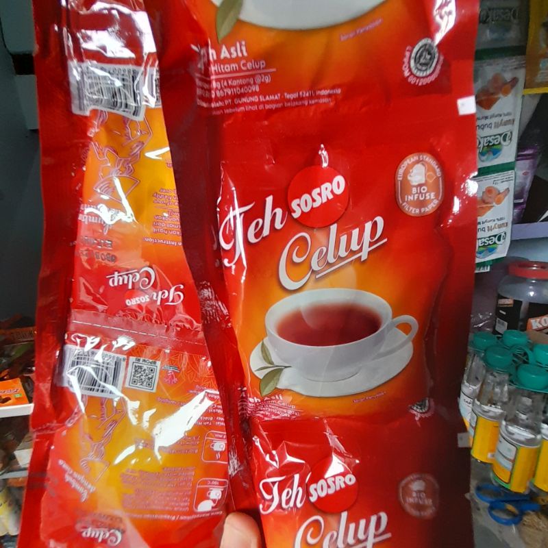 teh celup sosro teh hitam  sachet (12 sachet )