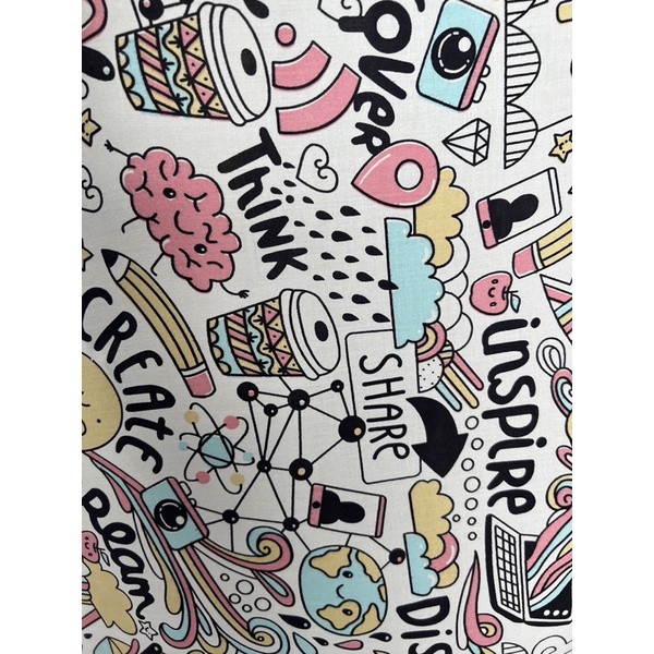 kain katun rayon viscose premium motif abstrak karakter motif koran terbaru