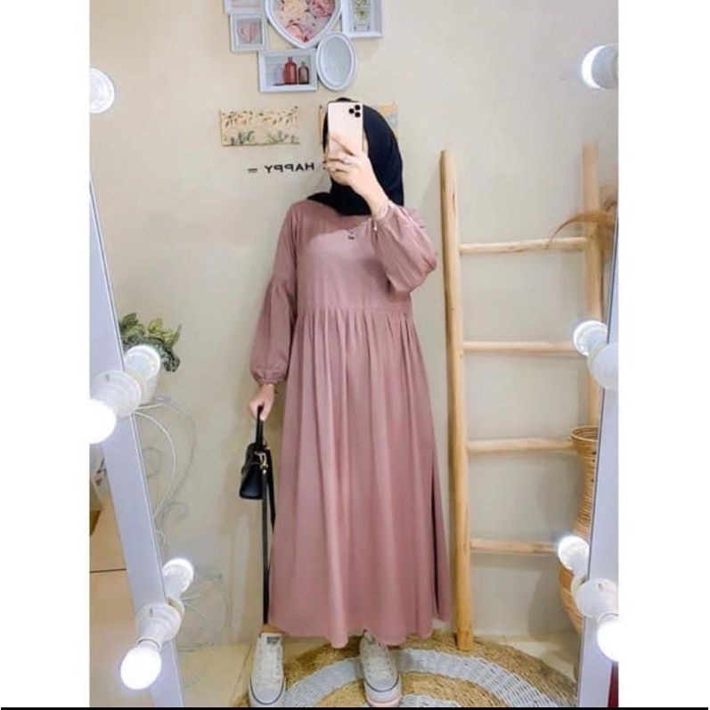 MIDI DRESS CRINGKLE / SISA DRESS / GAMIS WANITA TERBARU 2022