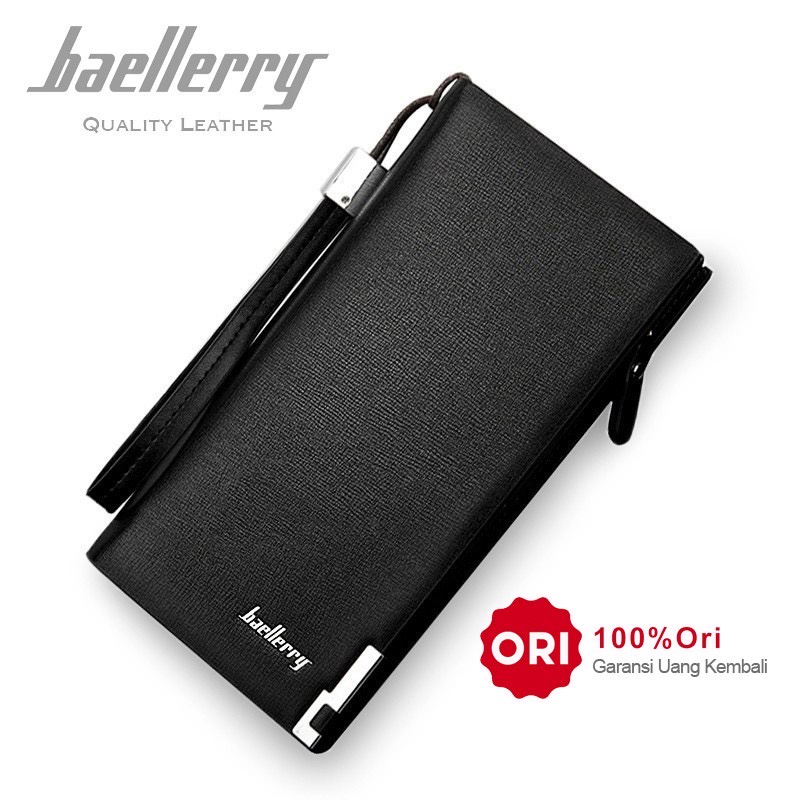 LUCKYMALL BAELLERRY SW002 Dompet Pria Wanita Bahan Kulit PU Leather Panjang ORIGINAL Import Kartu Koin KOREA