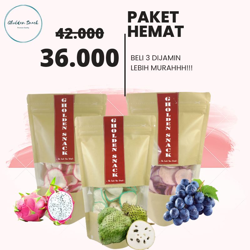 Jual Kerupuk Buah Paket Hemat Anggur Sirsak Buah Naga I Snack Camilan