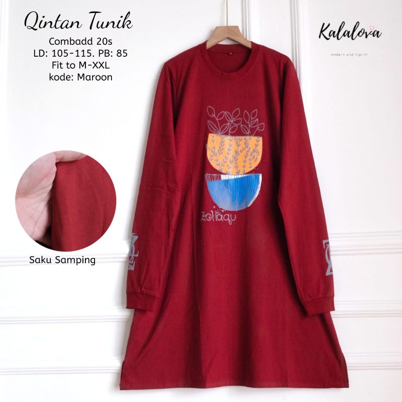 Tunik Kekinian Kaos Combad Motif Sablon Printing.Tunik Cantik Anggun Dan Elegan Best Seller