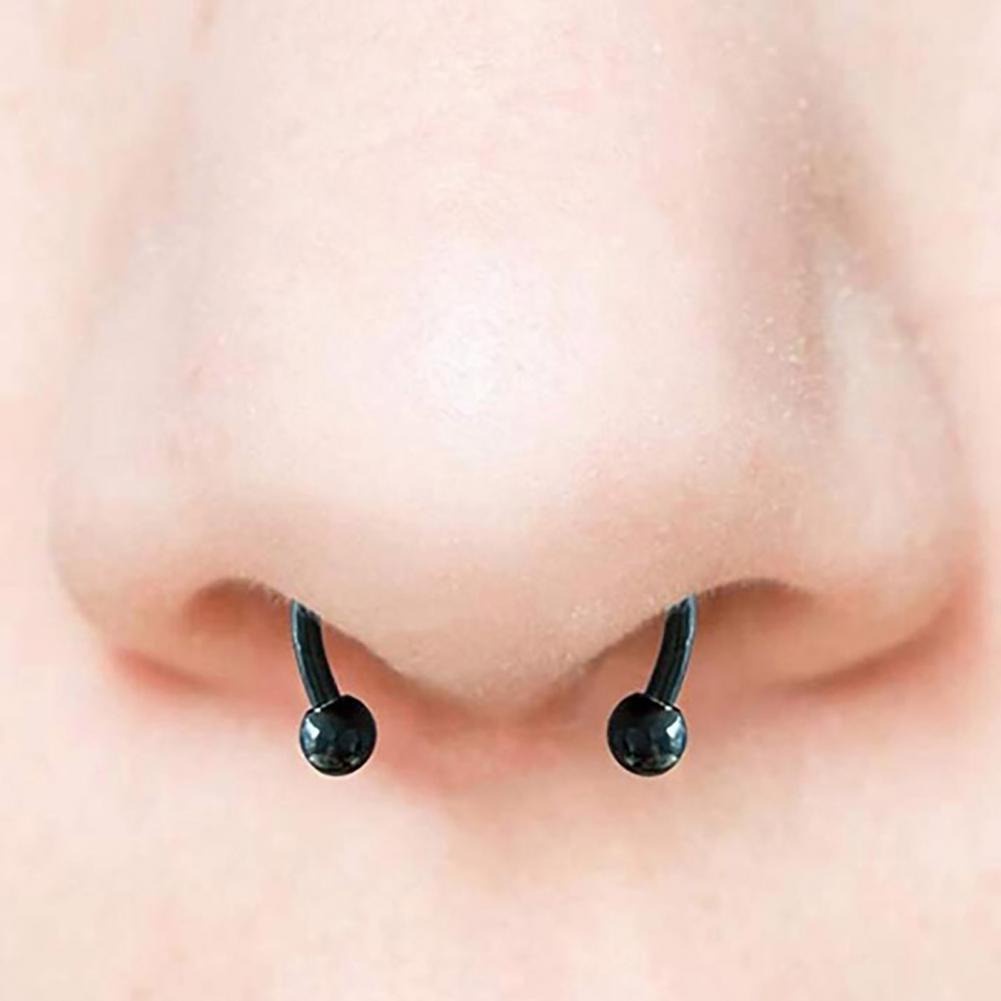 Anting Hidung Tindik Magnet Artifisial Nose Ring - G01 - Black / Anting Magnet / Cincin Hidung Magnet