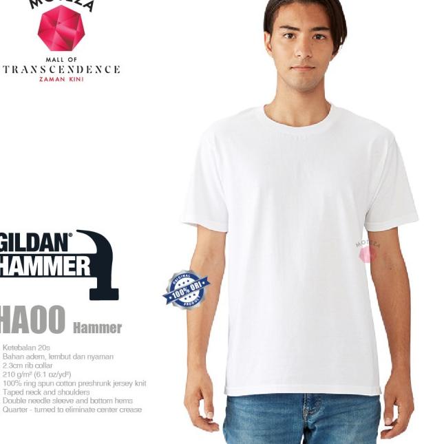 Kaos Polos Combed 20s - GILDAN HAMMER HA00 Heavyweight - S, NAVY