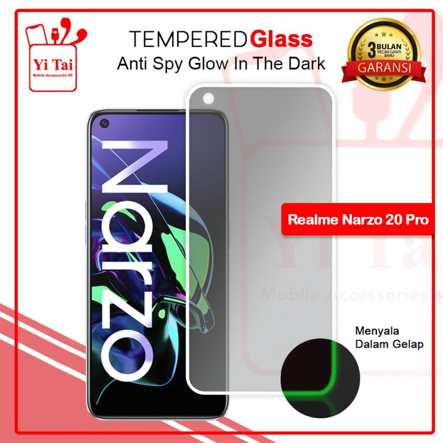 TEMPRED GLASS SPY GLOW IN THE DARK YI TAI - REALME NARZO 20 PRO - GA