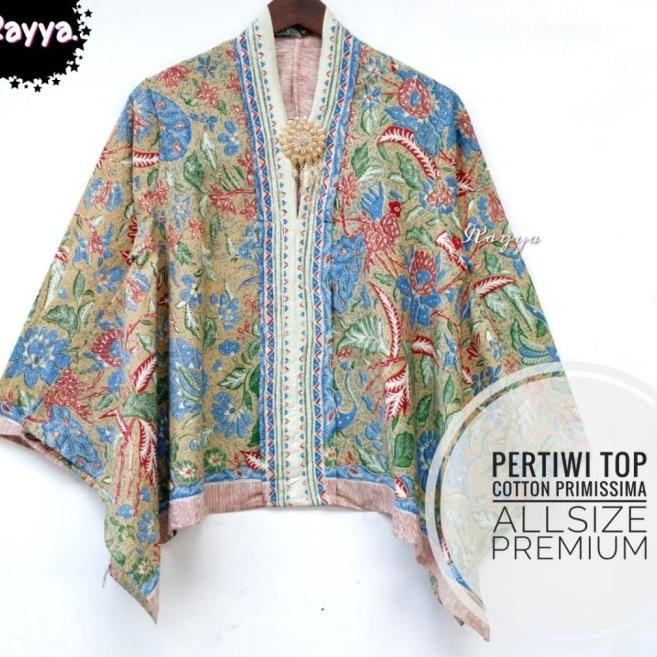 ATASAN BLOUSE BATIK TIGA NEGERI BATWING - Krem, S
