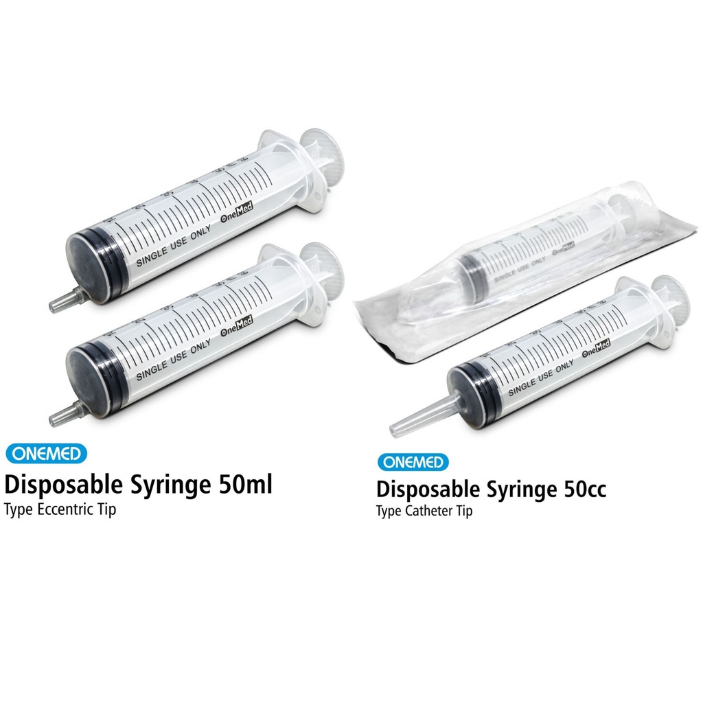 Syringe 50cc OneMed / Spuit Onemed 50ml Lubang Tengah &amp; lubang Pinggir Pcs