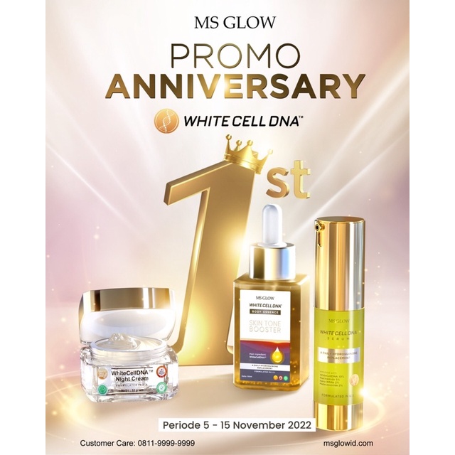 DISKON SERUM WHITE CELL DNA+NIGHT CREAM WHITE CELL DNA TERMURAH MSGLOW