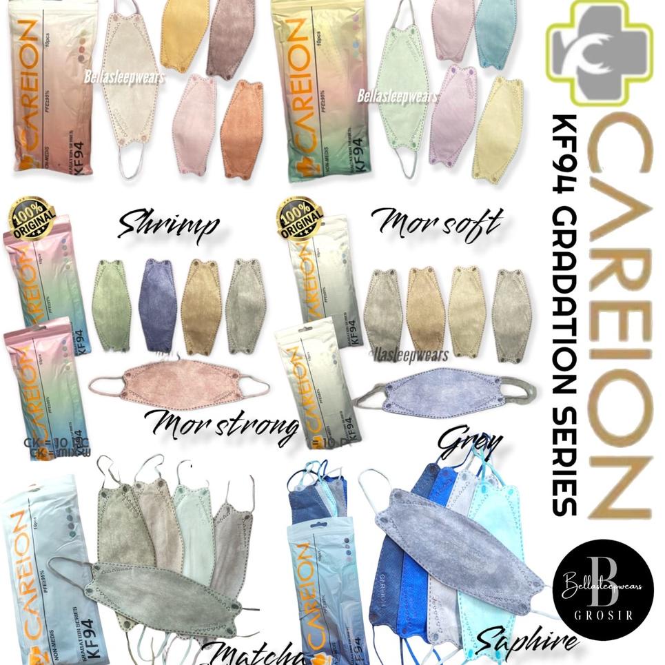 ㅬ KF94 5PLY GRADATION MIX CAREION - MASKER KF94 GRADATION SHRIMPINK MORANDI / HIJAB CAREION 4 Ply is
