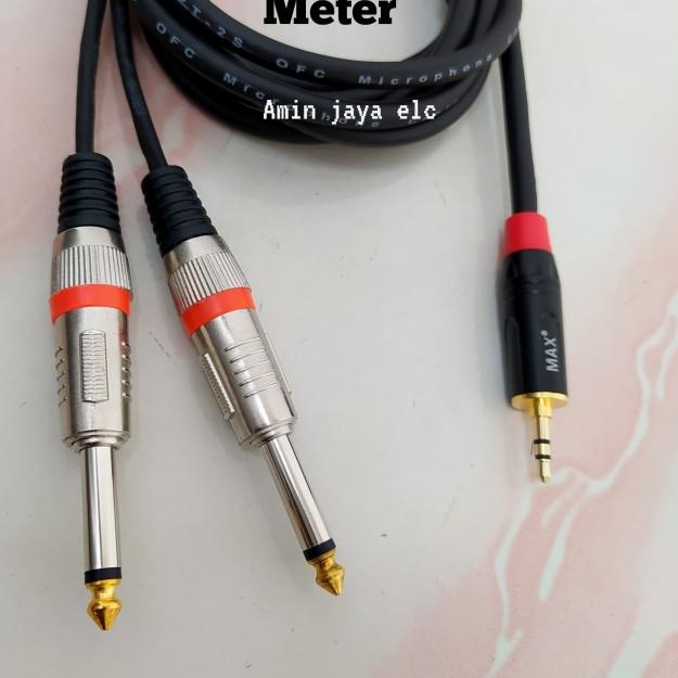 Jack audio 3,5 stereo to dual jack akai 6,5 kabel canare 15 meter - 10 meter
