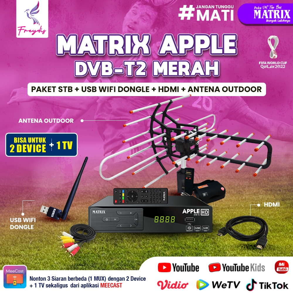 STB TV Digital Matrix Apple DVB T2 Set Box Antena Booster
