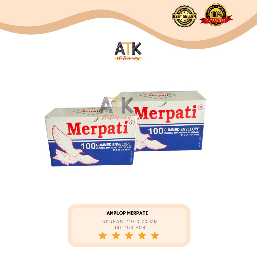 Amplop Merpati Kecil Ukuran 110 X 70 mm 1 Pack ( 100 Lembar) atk