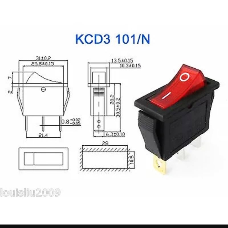 SAKLAR GEPENG SWITCH ON OF 3 KAKI