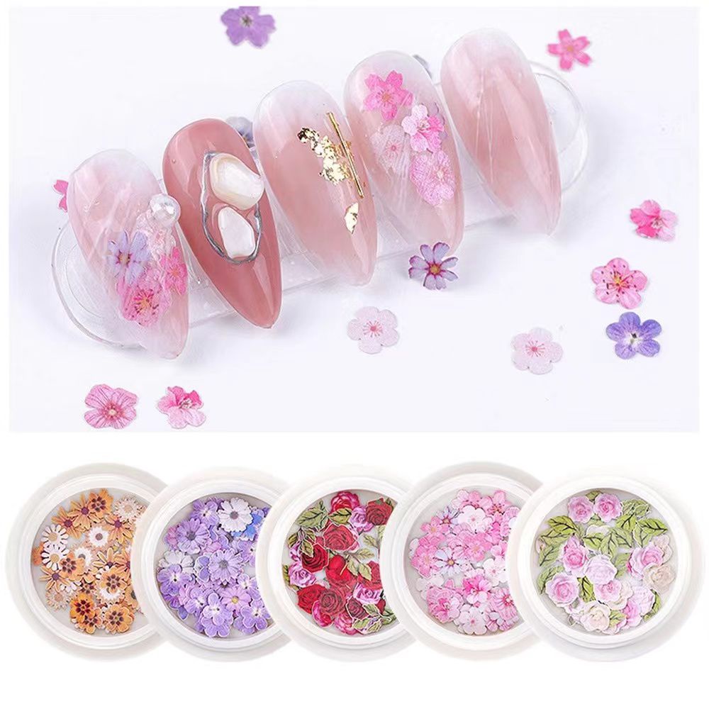Dekorasi Rose Daisy Flower 3D Ultra Thin Nailart / Dekorasi Nailart 3D Flower Thin Paper / Dekorasi Charm NailArt Bunga Instant