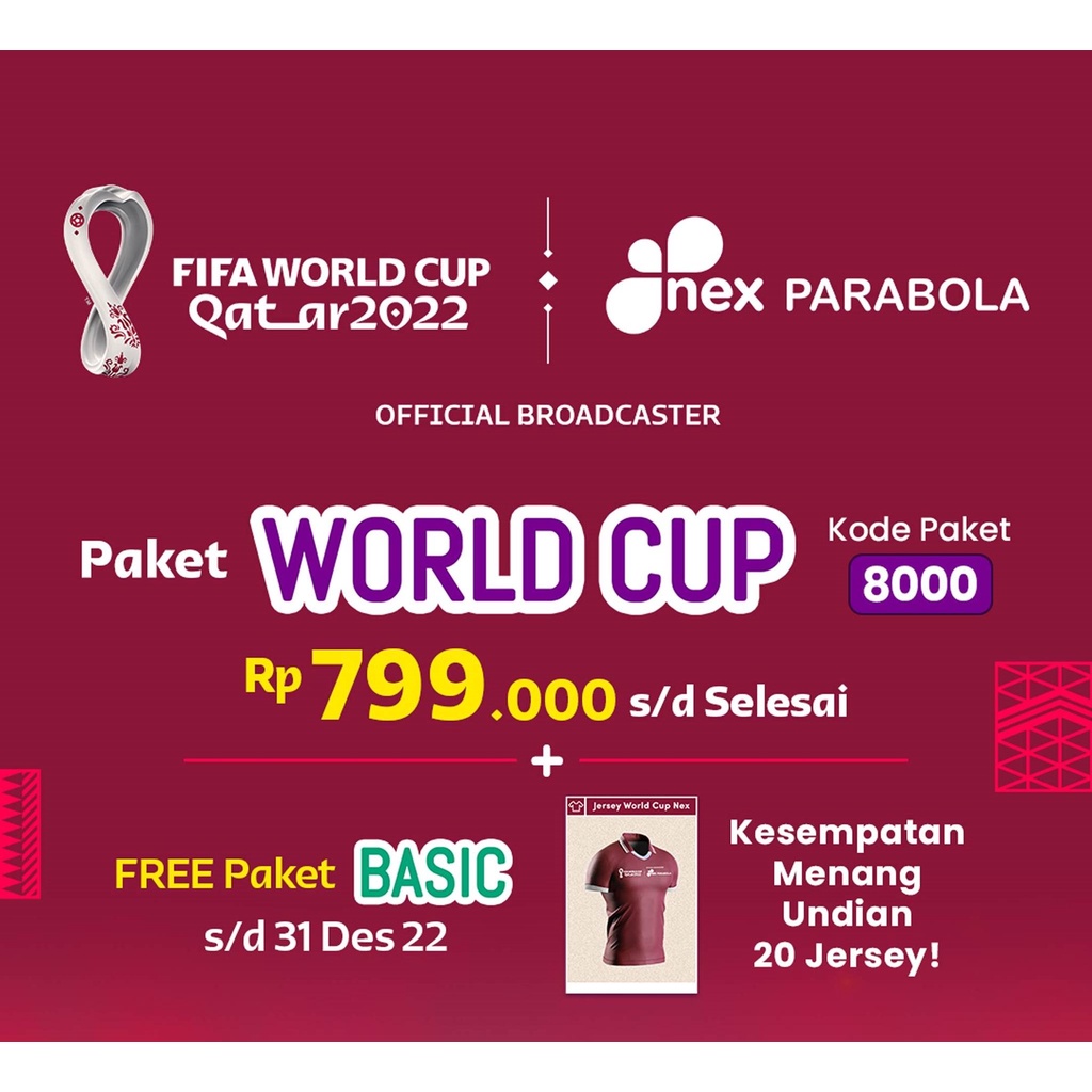 Dekoder Paket Nex Parabola Qatar 2022 Piala Dunia World Cup Promo (Hanya Paket Piala Dunia saja)