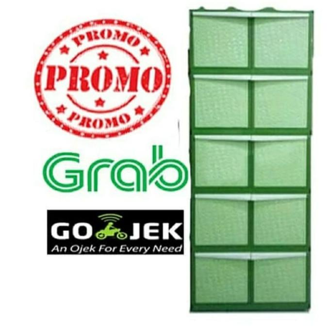 

PROMO! LEMARI PLASTIK / LEMARI PAKAIAN / RAK PLASTIK 5 SUSUN 10 PINTU stock ready