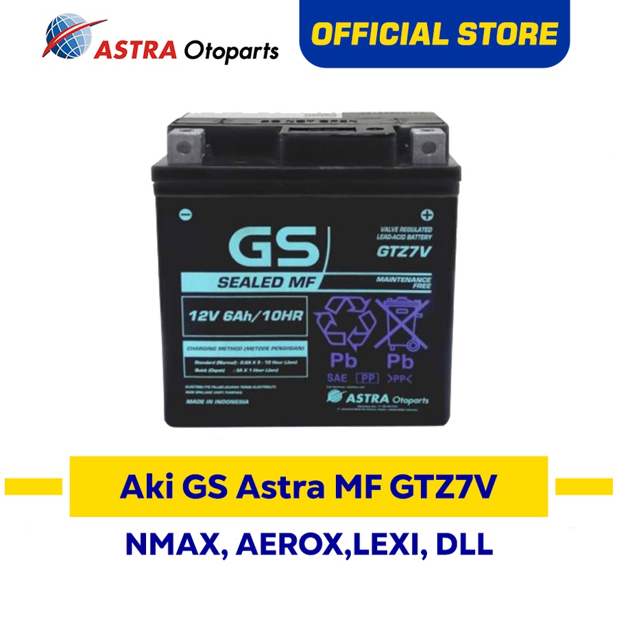 GS ASTRA AKI GTZ-7V untuk motor Yamaha Nmax 155, Aerox ABS dan sejenisnya