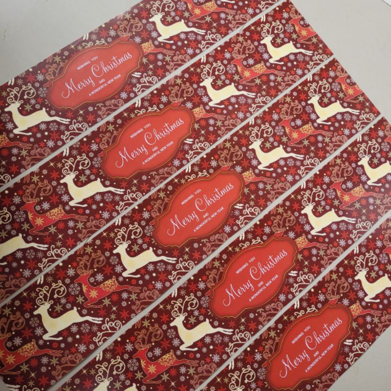 

(25pcs) Paperbelt Banner Natal Paper Belt Hiasan Pembungkus Kado Hampers Merry Christmas