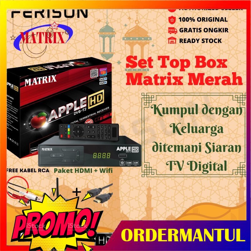 Jual Ferison Set Top Box Tv Digital Matrix DVB T2 Apple (Bisa untuk TV