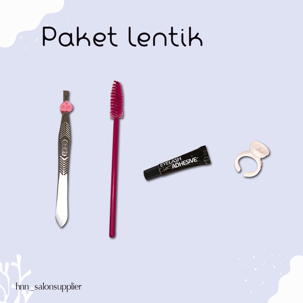 Paket Eyelash Extension Lentik 10ply Knot Free Natural Bulumata Tanam