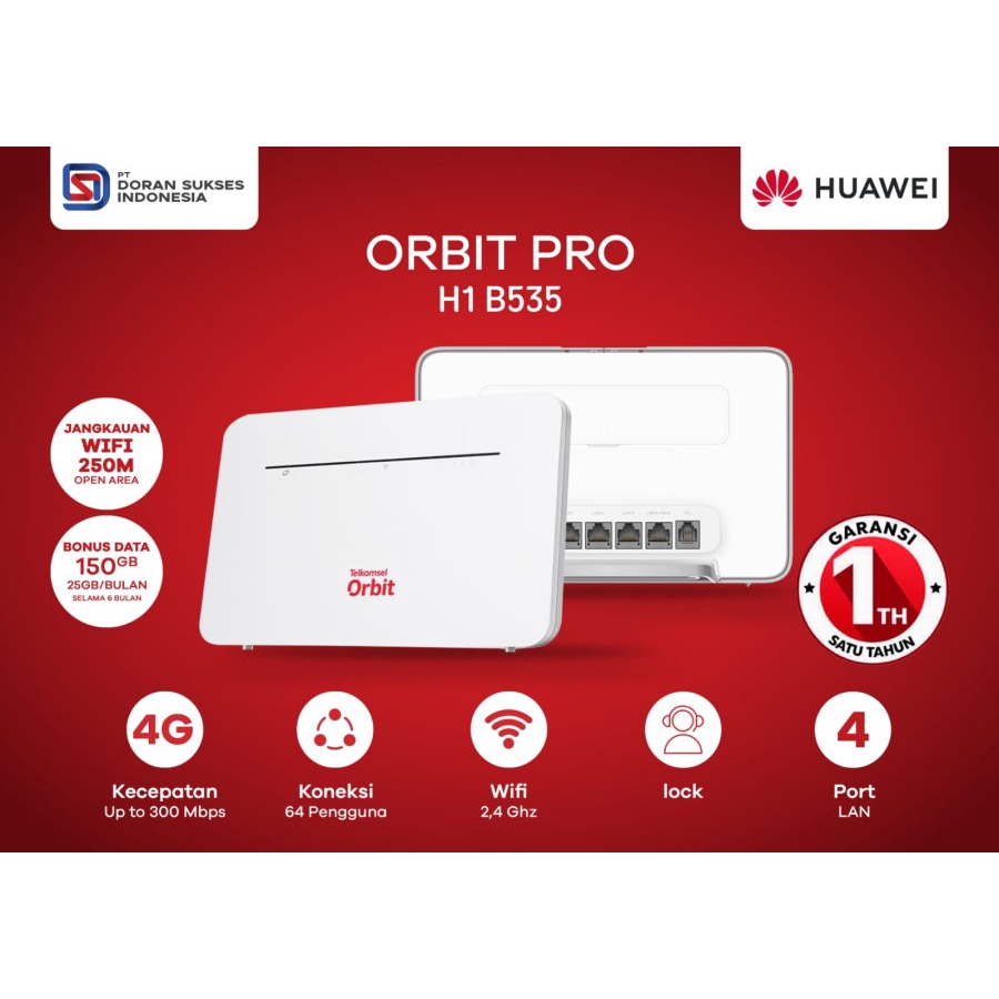 Jual Huawei Modem B535 Modem Huawei B535 Telkomsel Orbit Pro H1 Wifi 4G