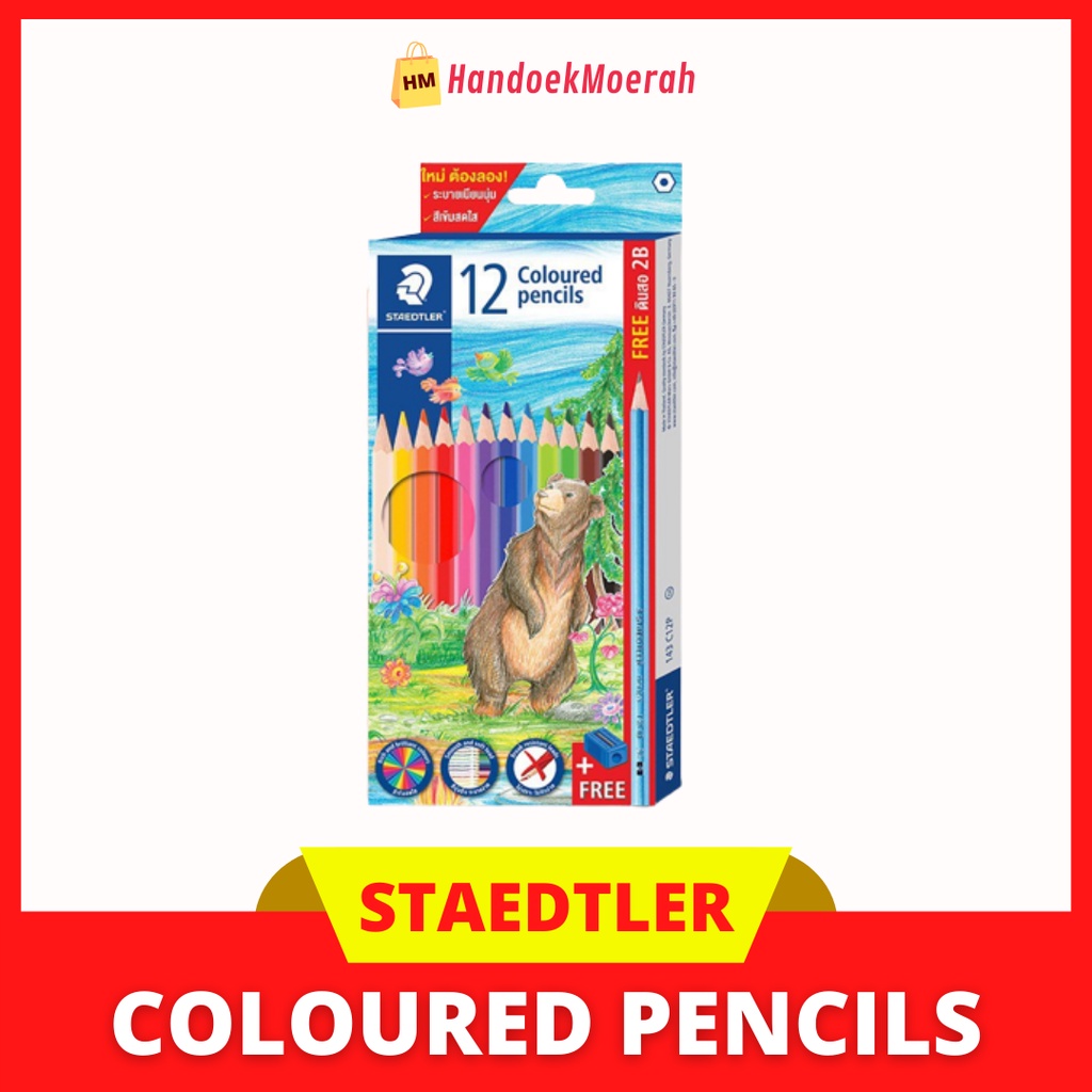 Staedtler Pensil Warna Permanent Soft Lead - 12 warna