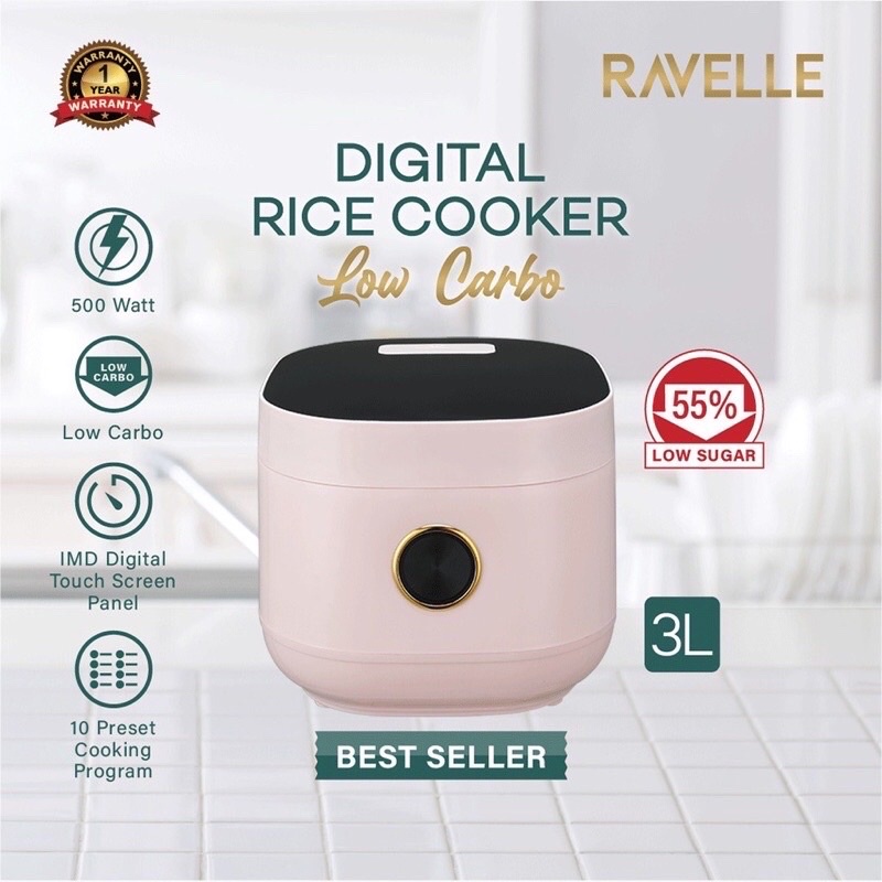 Digital Rice Cooker Low Carbo Ravelle