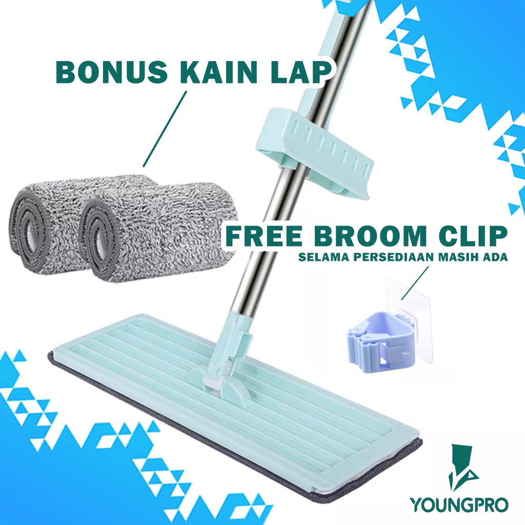 YOUNGPRO YMM-05 ALAT PEL ULTRA WIDE PANEL (FREE BROOM CLIP) HAND FREE PLATE MOP (PACKING PREMIUM)