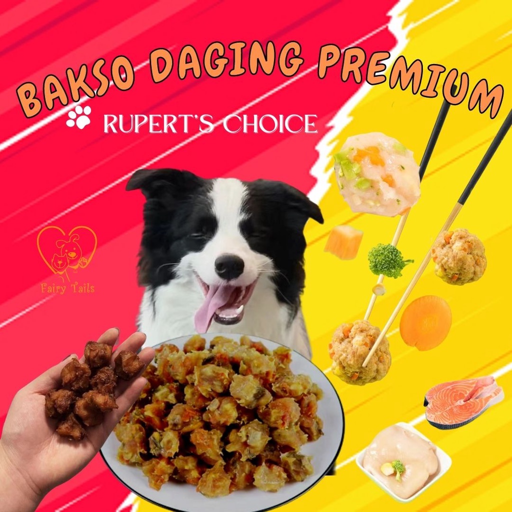 [Premium German Quality] Snack Bola Daging dan Sayur Segar Rupert’s Choice Untuk Anjing / Cemilan Sehat Untuk Anabul / Meat Popcorn Meatball For Dog Pet