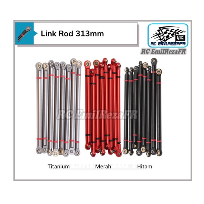 8pcs Metal Link Rod Metal 313mm Linkrod RC 1/10 Axial SCX10 II