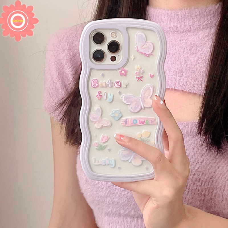 Casing Oppo A17 A95 A5S A12 A7 A15 A3S A52 A92 A72 A16 A17k A5 A9 A53 A31 A15S A54 A74 Reno 5F 4Lite Motif Kupu-Kupu