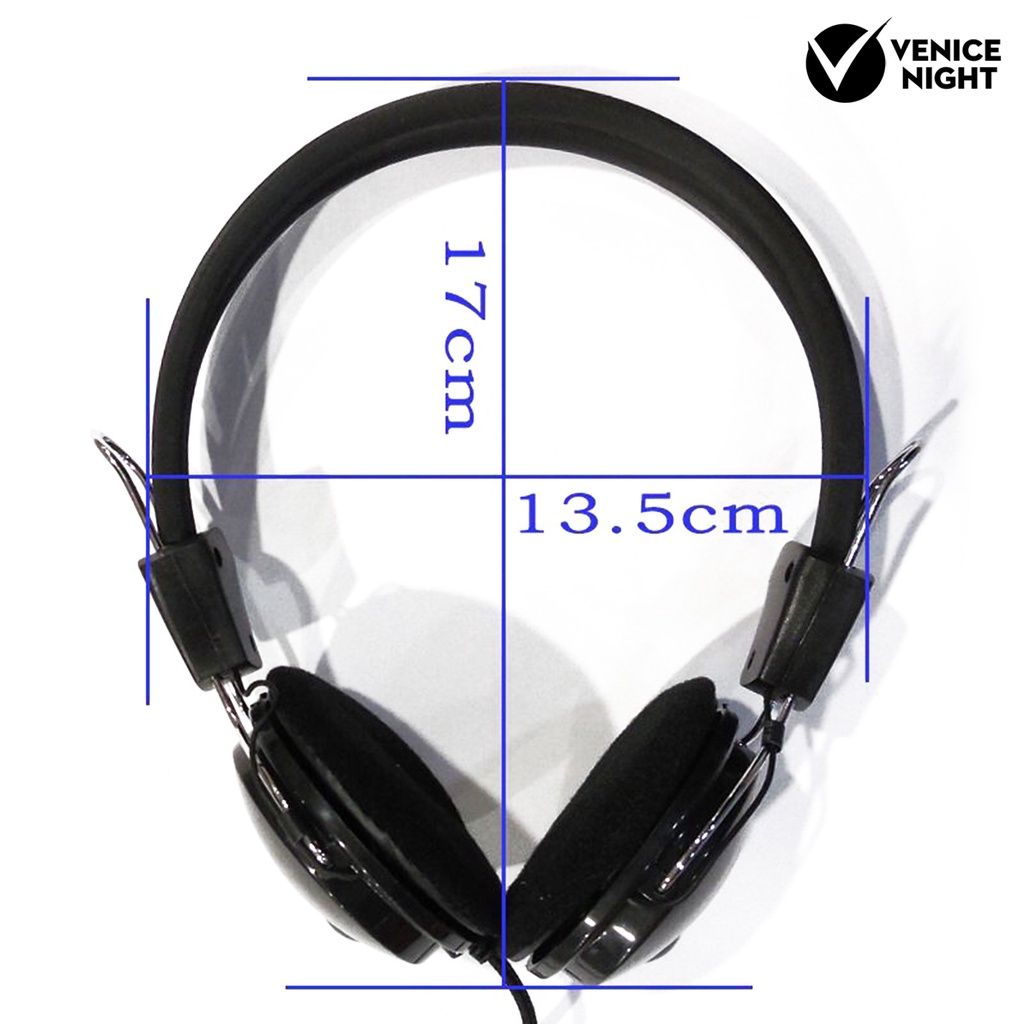 (VNEP) (Berkabel) 3.5mm Universal Noise Cancelling Head-mounted Headset Headphone dengan Mic untuk Komputer