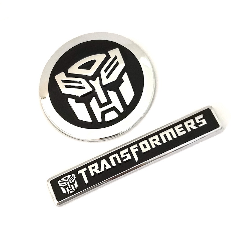 1pc Stiker Emblem Transformers TF 3D Bahan Metal Warna Hitam Untuk Mobilmotortruk