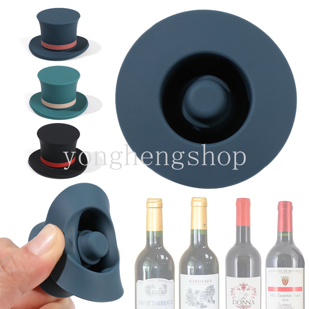 Stopper Botol Wine / Champagne / Bir Bentuk Topi Bahan Silikon Anti Bocor