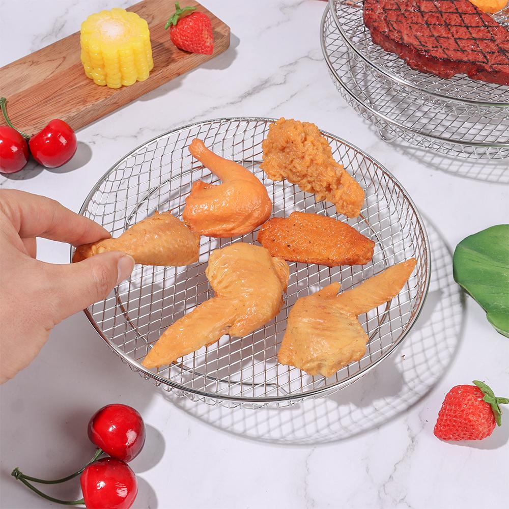 Preva 3Pcs Air Fryer Rak Peralatan Masak Stainless Steel Alat Dapur Tiga Susun