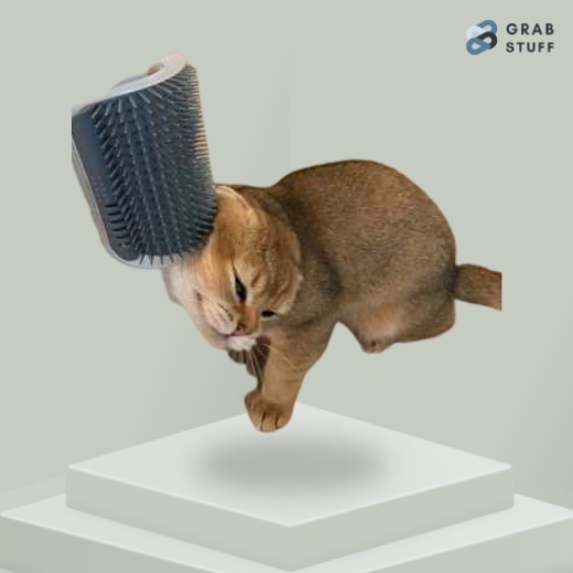 Mainan Sikat Kucing Cat Brush Corner Tickling Comb / Sisir Garuk Penggaruk Mainan Kucing Murah Berkualitas / Mainan Kucing Plus Serbuk Catnip Tempel Pojokan Tembok / Alat Pijat Kucing Cat Grooming Pet Brush Corner Tickling Comb/ Sisir Sikat Garukan Kucing