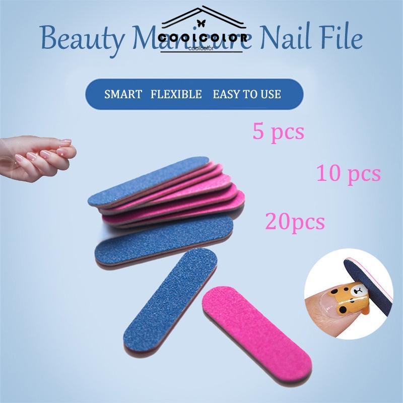 COD❤️Kikir kuku sekali pakai manikur mini scrub menggiling permukaan kuku alat manikur dua sisi strip pasir Nail Buffer Mini Sekali Pakai- cl