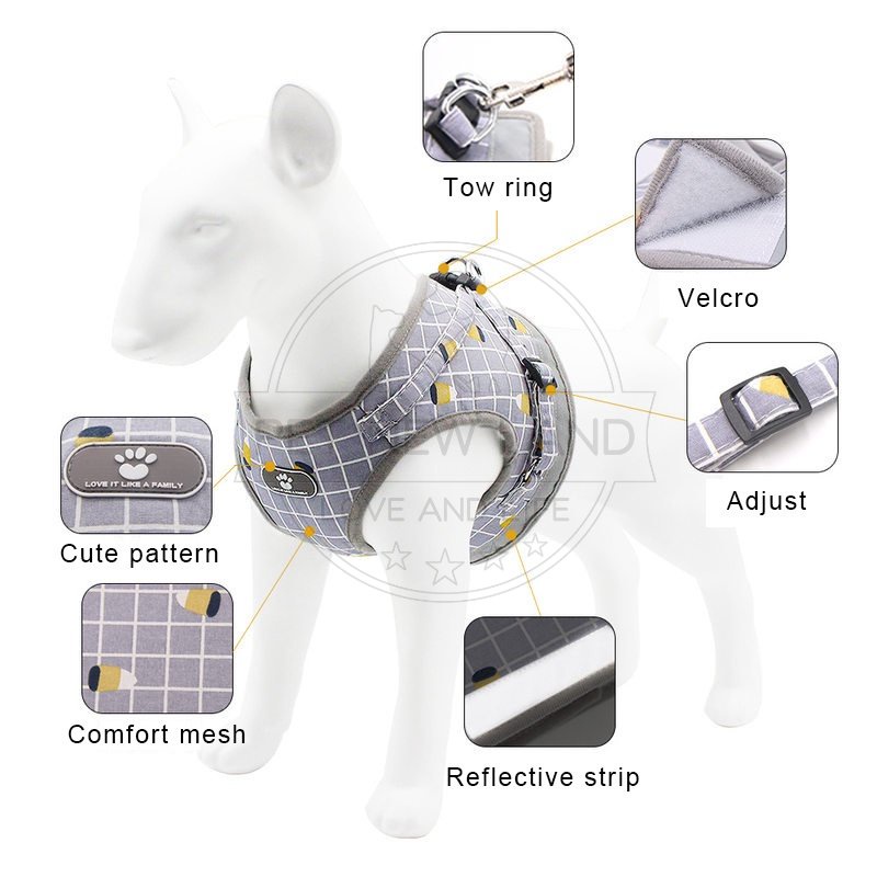 Tali Tuntun Kucing Rompi Harness Anjing Rompi Tali Kucing Harness Dog Leash Kecil Tali Kalung Kucing Tali Reflektif