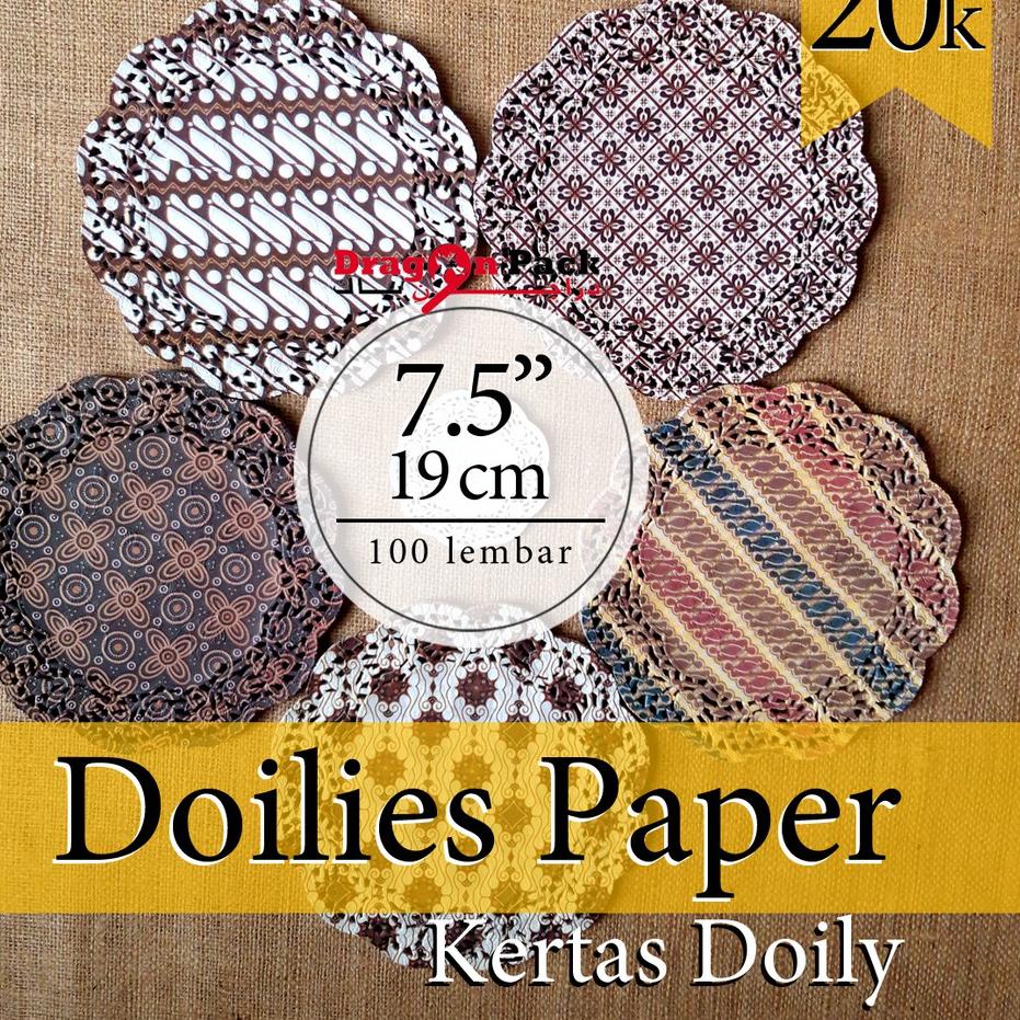 

ぶ Doily Paper Kertas Doilies 7.5" (19 cm) Motif Batik isi 100 lembar Kertas Renda
