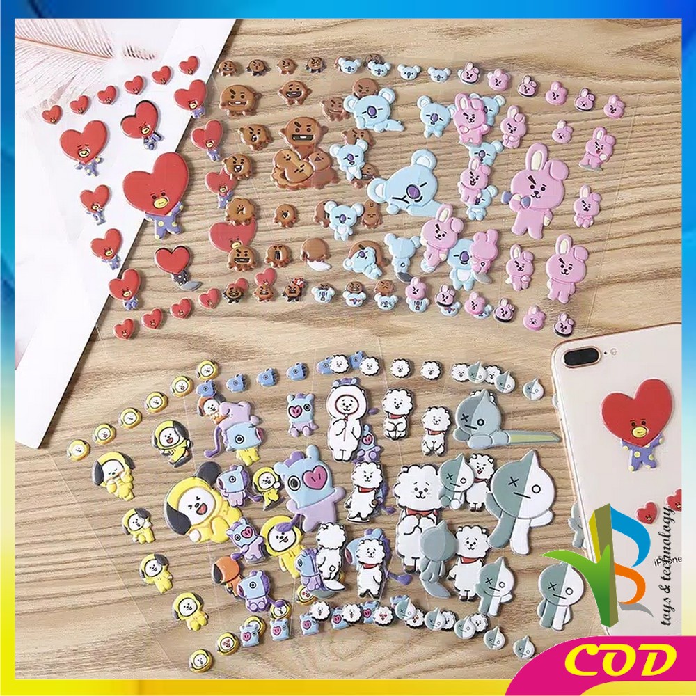 RB-C2 Stiker Bubble Kartun 3D Sticker untuk Handphone / Laptop / Dekorasi