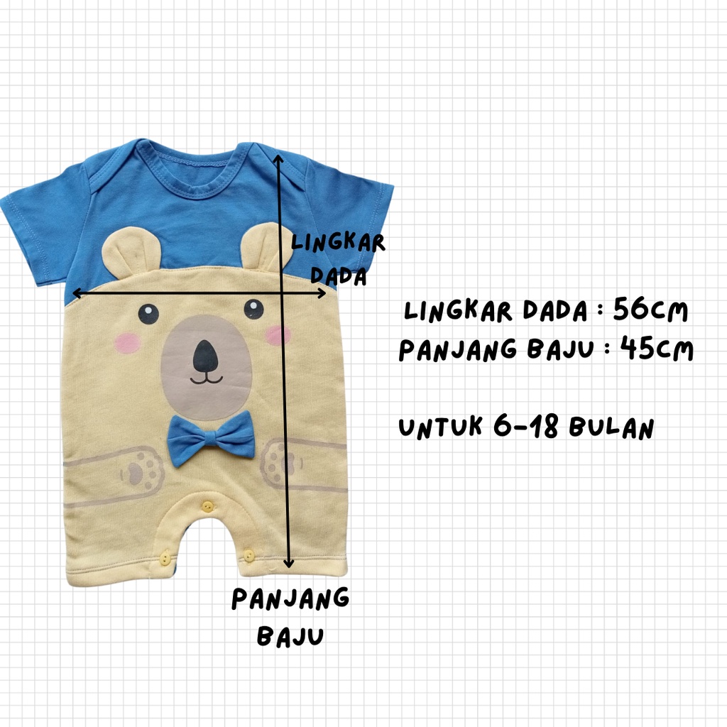 romper bayi 0 12 18 bulan anak newborn BEAR ROMPER JUMPER SET JUMPER BAYI COWOK baju kodok anak laki laki newborn